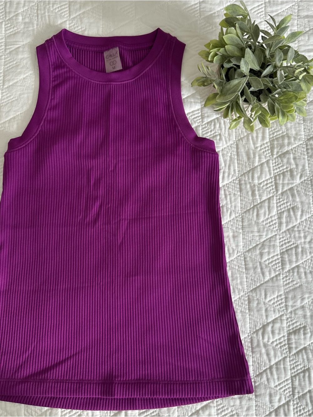 Calia Everyday Ribbed Tank Top Size M Fuchsia
